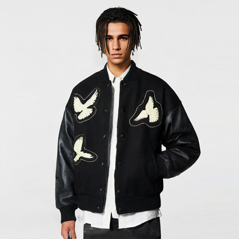 Doves Patches PU Leather Jacket