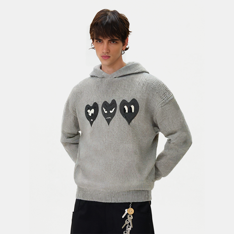 Black Hearts Knitted Sweater