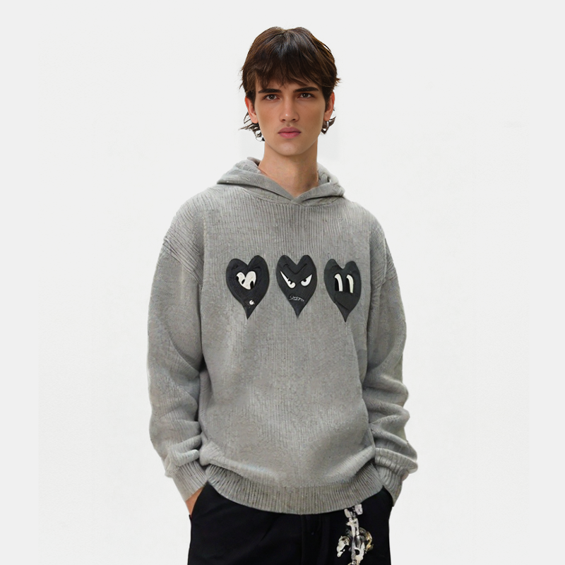 Black Hearts Knitted Sweater