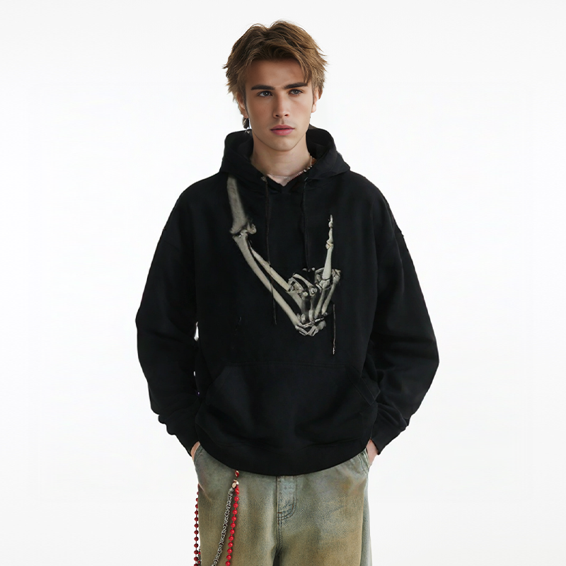 Skeleton Middle Finger Hoodie