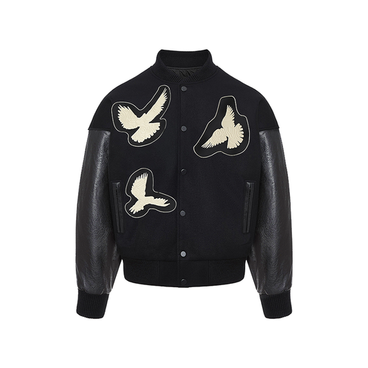 Doves Patches PU Leather Jacket